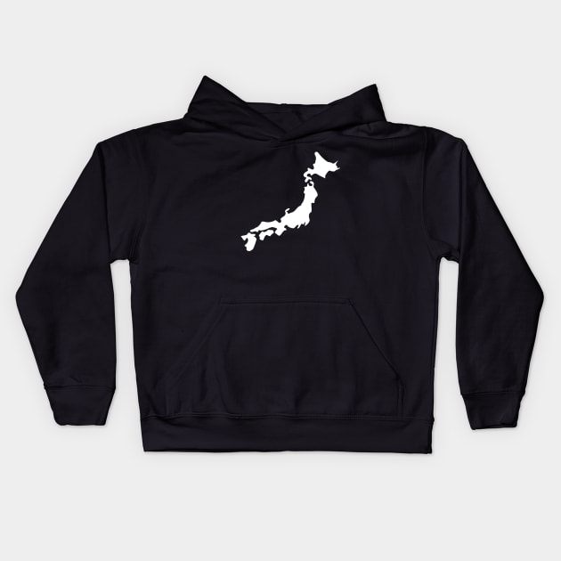 Japan Silhouette White Kids Hoodie by Japan2PlanetEarth